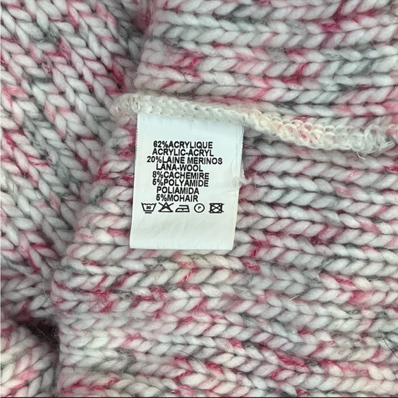 Cable Knit Sweater Wool Mohair Crew Neck Pale Pink Small CHATTAWAK - Picture 8 of 10